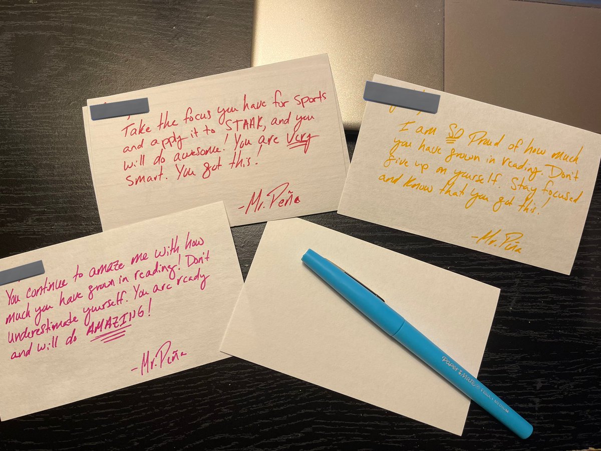 Inspired by <a href="/MrGarza_/">Gilbert Garza</a>, I decided to write STAAR motivational notes to all 60 of my students! I can honestly say, this is the most confident I’ve felt going into a STAAR test. No matter the results, I know my students will give their best 🙏🏽🙌🏽🤩