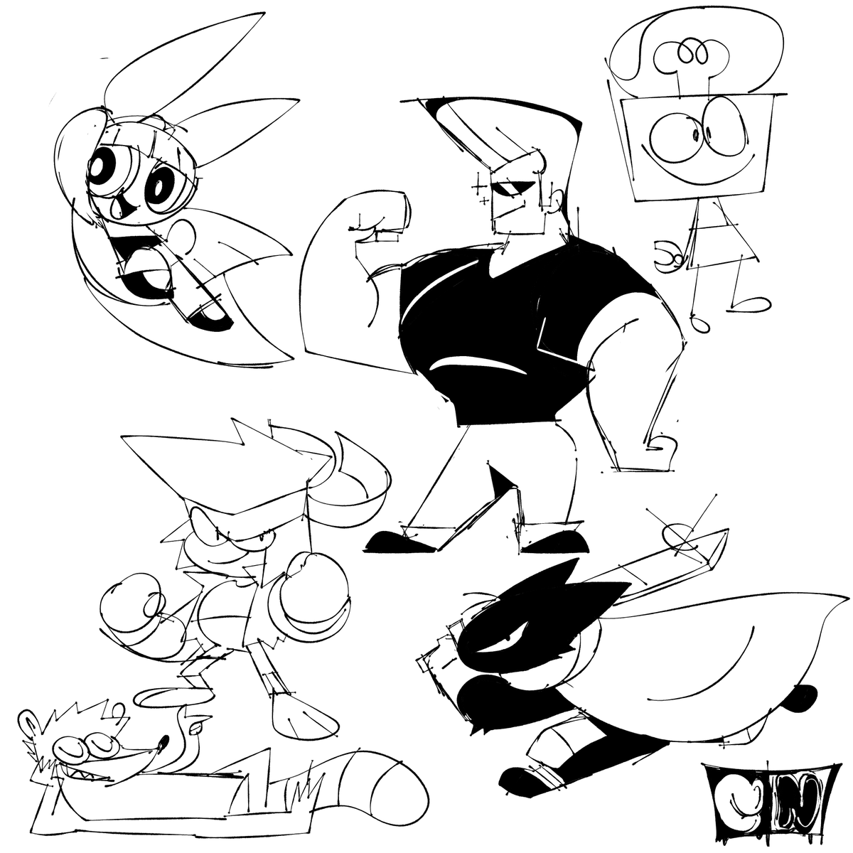 a buncha CN characters i drew from memory 