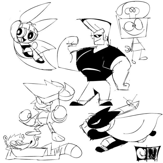 a buncha CN characters i drew from memory 