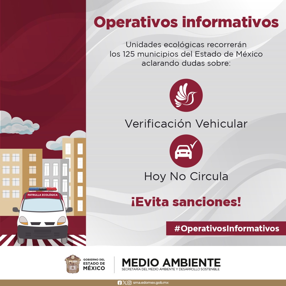 #OperativoInformativo en #SanFelipeDelProgreso ¡Acércate, infórmate y evita sanciones! Pregunta sobre el Programa de Verificación Vehicular y el Hoy No Circula. #MedioAmbiente