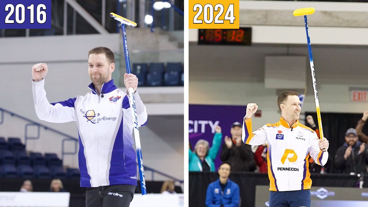 🏆 Players' Championship cellys, eight years apart. @BradGushue #curling #GSOC 🥌