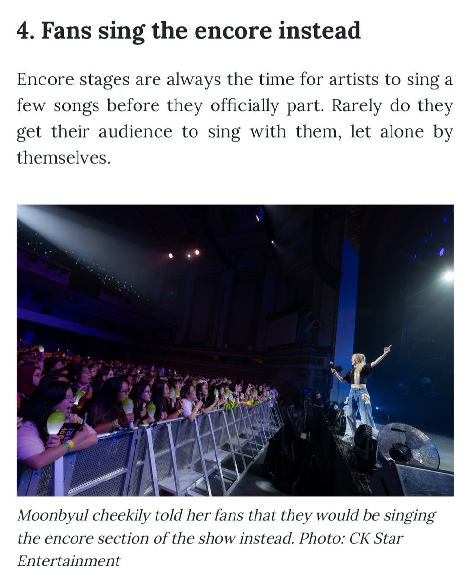 Ivett1222's tweet photo. Reading this review make it even more clear how unique and memorable Moonbyul's concerts are. Everything seems so free and unexpected for the usual stages for an artist

Her concerts are enthralling by how much she just flows as the perf go (mainly in encore/Byulraebang) https://t.co/ZhhRUD9ZyS