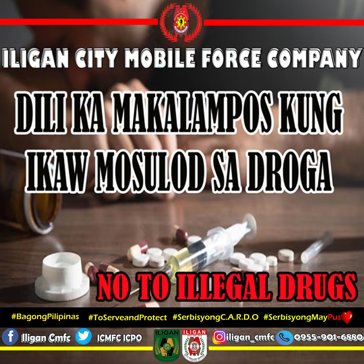 NO TO ILLEGAL DRUGS !

#ToServeandProtect
#BagongPilipinas 
#SerbisyongCARDO 
#SerbisyongMayPuso