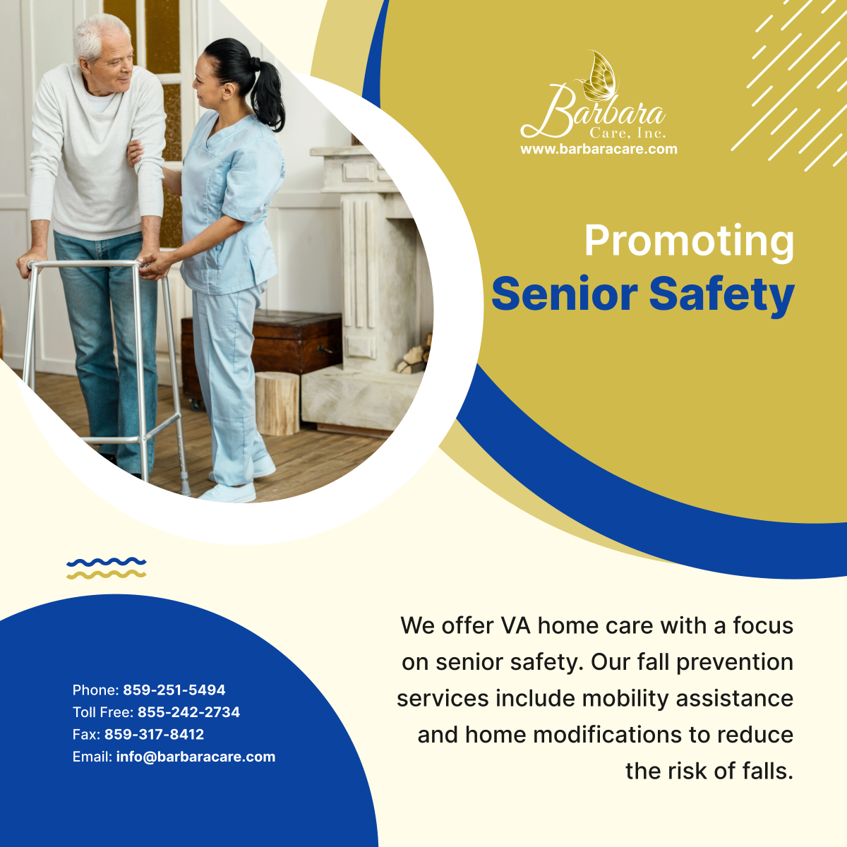 Protect your loved ones with our comprehensive fall prevention services. Call 859-251-5494 to inquire about our VA home care options. To learn more, visit tinyurl.com/mtnmrtzs. 

#SeniorSafety #FallPrevention #HomeSafety #LexingtonKentucky #HomeCare