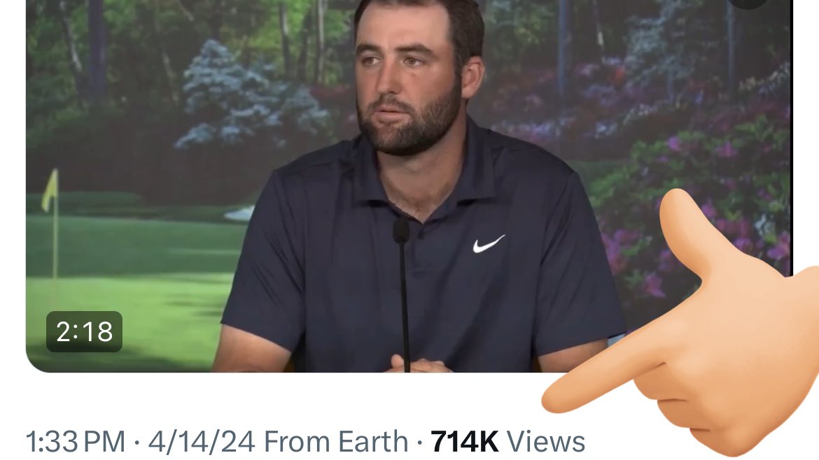 JonnyRoot_'s tweet photo. X is best when Christian content is going viral. 

Millions of people are hearing the Gospel being preached by an athlete (Scottie Scheffler). 

You love to see it 👏 https://t.co/YPLyJZKSQu