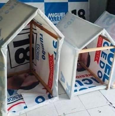 Quita un cartel político y hazle una casa a un perrito ❤️