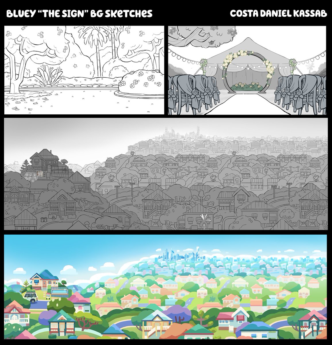 CosmicGl0w's tweet image. A selection of art I had time to personally create while leading the art direction team for #bluey's "The Sign".