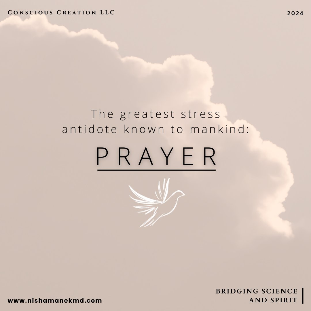 The greatest stress antidote known to mankind: Prayer. 🙏❤️ If you want to find out more, please visit linktr.ee/njmanek #MD #WilliamATiller #science #spirituality #thermodynamics #bridgingscienceandspirit #science #prayer #Forgiveness #rheumatology #Physics #nishamanek