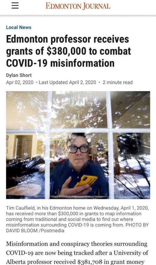 _Sosipatra's tweet photo. @CaulfieldTim More like "....to combat anti-establishment voices."
Come on, people. This guy is paid to exclusively push government narratives. PROPAGANDIST. https://t.co/5gm2lz4gzR