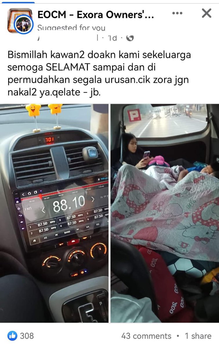 HezeriSamsuri's tweet photo. Beli MPV sebab boleh hampar toto bed kat belakang agar anak selesa.

Pergh, masih jauh lagi la pendidikan keselamatan jalanraya kita.

Kena naikkan balik isu saman ni. 

Kalau akak nak tau, mak abah boleh kena saman dan masuk penjara jika kematian anak disebabkan kelalaikan kita ni.

Lain kali kak, jangan tengok IG pasal tudung resipi baju kurung je.

Lori tayar meletup dia boleh masuk lane akak yang bawak 60kmsj aje ya.
