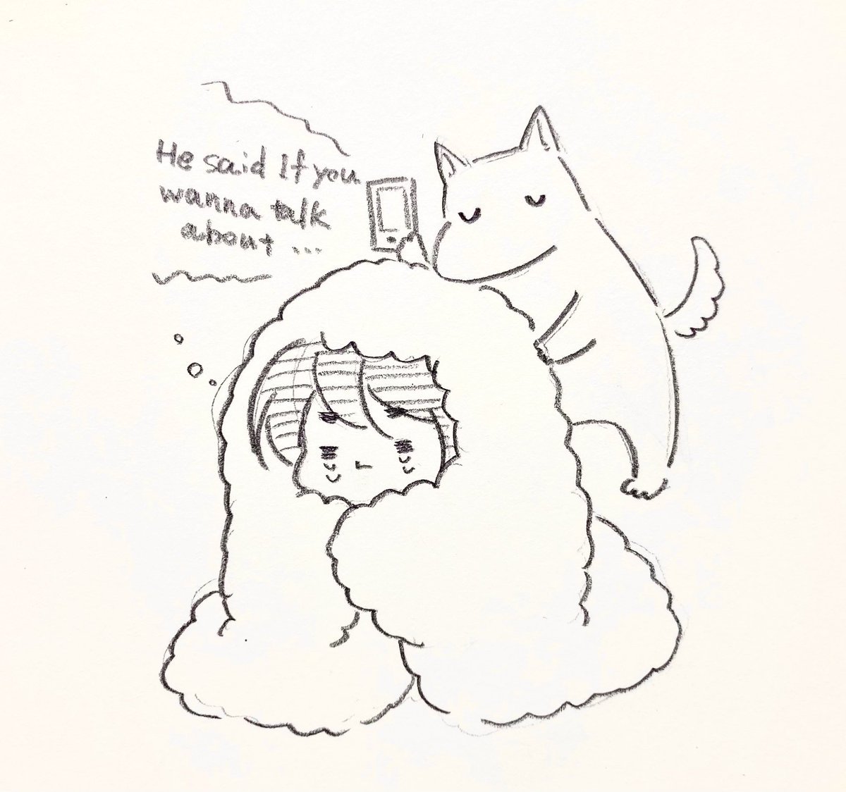 いぬさんが子守唄にKeep the Heat and Fire Yourself Up流してくれるって言ってたの面白かったので描いたけどムーミンか??? 
