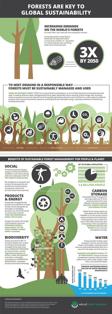 @wbcsd – The World Business Council for Sustainable Development's infographic on forests highlights the importance of sustainable forest management to meet the increasing demand for wood, fibre, fuel, and food.
see below 👇🏽👇🏽
#ForPeople #ForNature