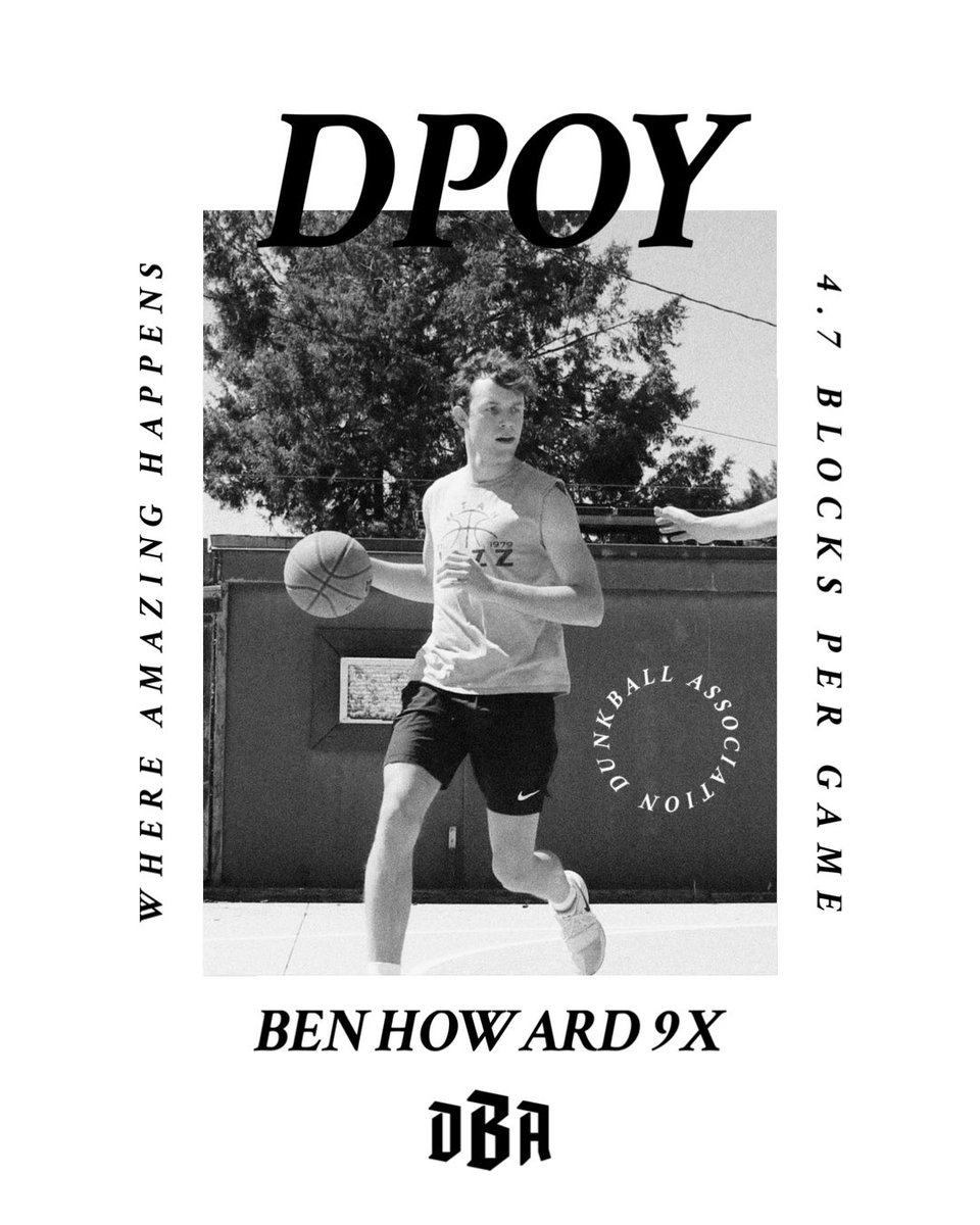 dunkballassoc's tweet photo. Ben Howard is the 2024 Defensive Player of the Year 🏀

Winning his 9th defensive award overall, the greatest defensive player ever led the league in blocks once again 🔒 https://t.co/6cZKZRHdAq