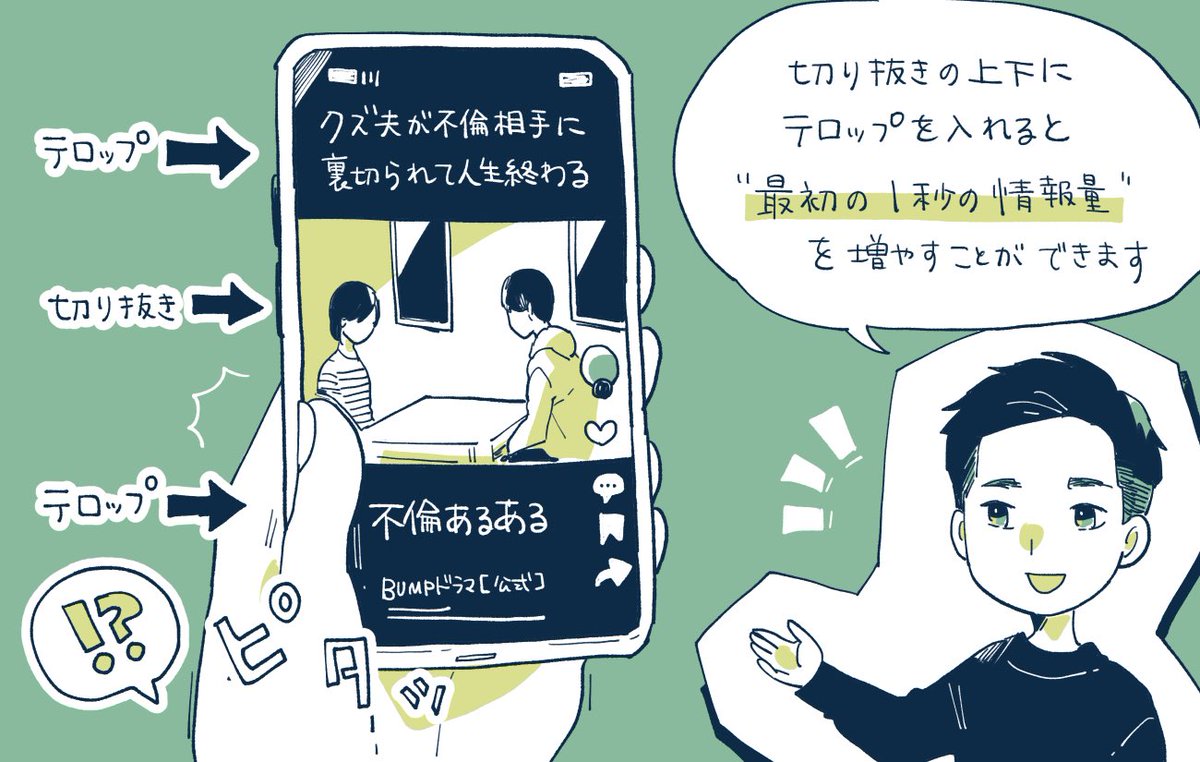 【記事更新】10億再生の「切り抜き動画」を軸に成長している、ショートドラマアプリ「BUMP」の運営の裏側を取材しました✍️

ショート動画の「切り抜き戦略」で約10億再生に到達。ショートドラマアプリの「BUMP」が語る85万DLまでの成長の裏側。ショートコンテンツを作るコツ
https://t.co/12RdGxxU9F 