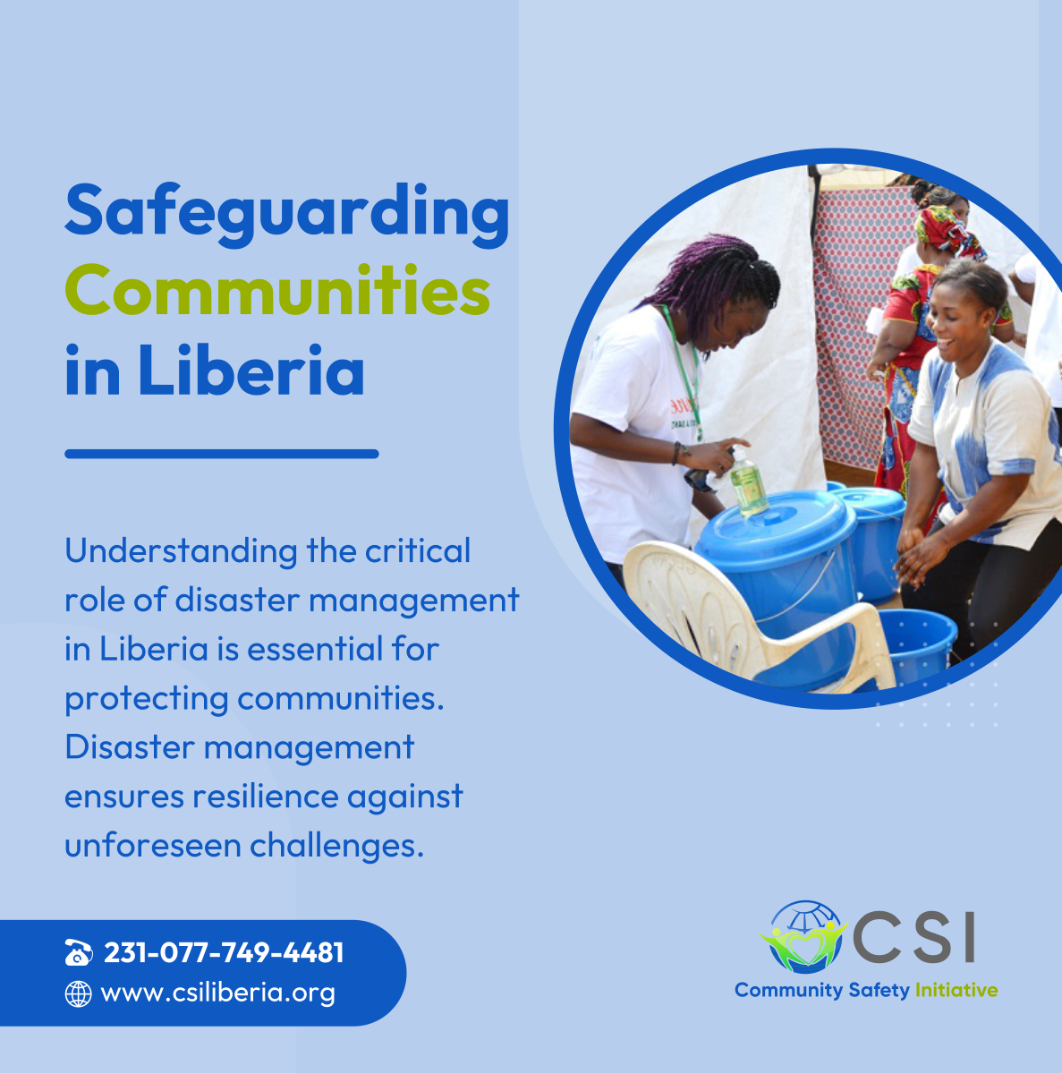 csiliberia's tweet photo. Preparedness saves lives in communities in Liberia. Dive into why effective disaster management is crucial and how it helps safeguard our communities against emergencies. Read more here:  https://t.co/kdGP7xN5cg. 

#MonroviaLiberia #DisasterManagement #NonProfitOrganization https://t.co/umOsmCGb1L