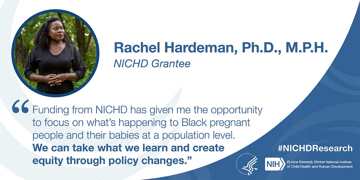 #NICHD grantee Rachel Hardeman, Ph.D., M.P.H., of @CARHEumn studies the impacts of structural racism on Black pregnant people & their babies to help address inequities. Learn more: bit.ly/39Y3cKp #NICHDResearch #MaternalHealthNICHD #BMHW24