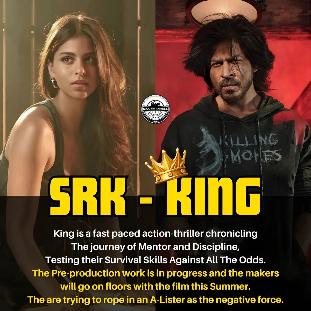 #King will be targeting a theatrical release in the second half of 2025. The film will be directed by #SujoyGhosh. 🔥🔥🔥

#ShahRukhKhan #SuhanaKhan