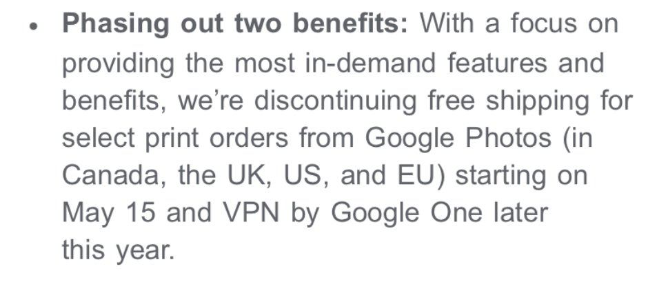 Google kills off another feature. Google One cancelling VPN service later this year. Bummer.