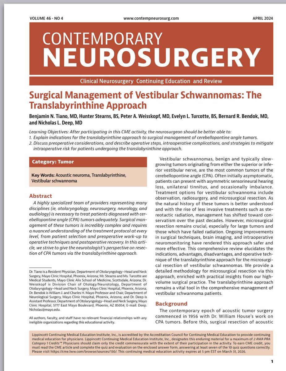 Check out the latest issue of Contemporary Neurosurgery: journals.lww.com/contempneurosu…