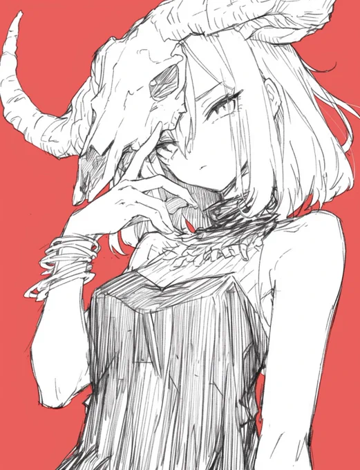 ホネカブリ手描き×#nijijourney 