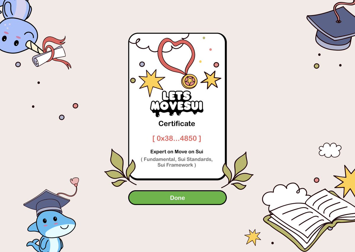 letsmovesui's tweet image. 🚀 Attention all aspiring blockchain developers! Just graduated from LetsMoveSui with a certificate in hand! 🎓 This course is a game-changer for anyone looking to build on Sui.

🌟 Want to elevate your tech skills? With my new certificate, I'm ready to craft cutting-edge…