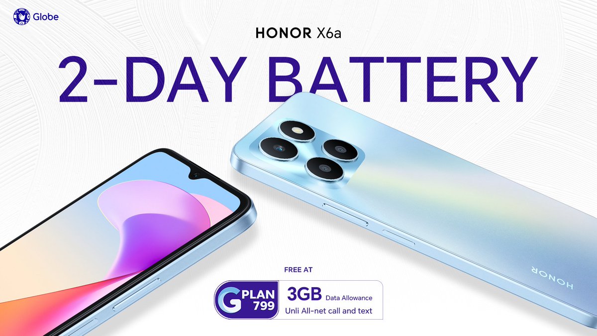 PhilITOrg's tweet photo. Hop in, @HONORPHL fans! Get @Honorglobal X6a for FREE with @enjoyGLOBE's GPlan 799 Postpaid Deal. https://t.co/kiWyEjSQkV #HONORX6a #50MPTripleCamera https://t.co/TfwouNMuIw