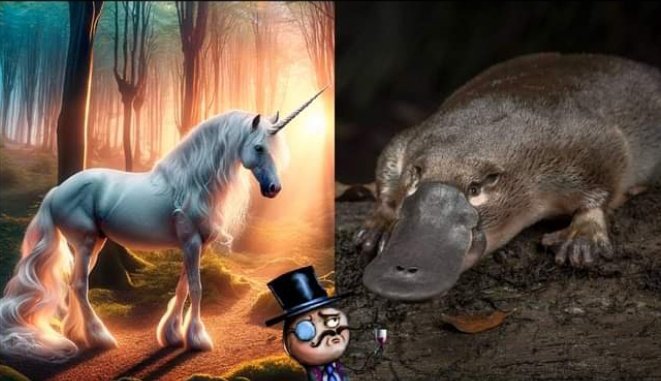 Yohanfi's tweet image. Viendo un documental y pensé: 
Me estás diciendo que es IMPOSIBLE que exista un unicornio,que es básicamente un caballo con un cuerno,pero si es POSIBLE un ORNITORRINCO! que esa vaina es un Capibara-Castor-Pato que pone huevo y es venenoso!  #Elfinal