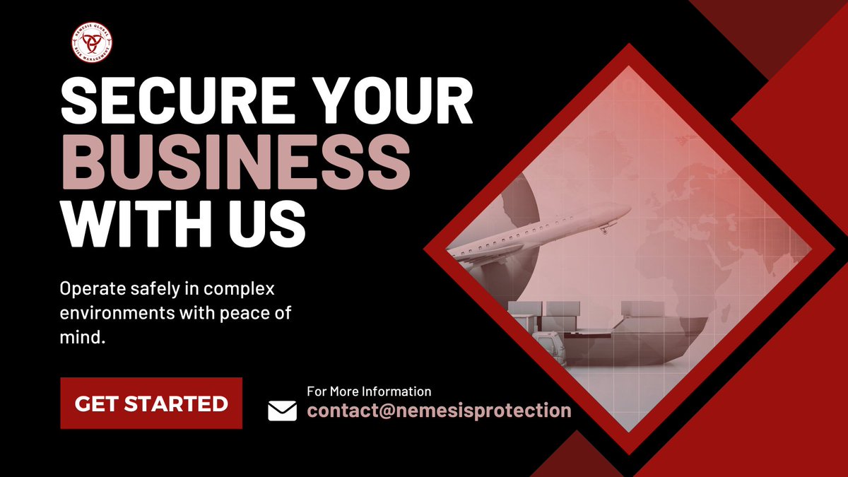 NemesisProtect1's tweet photo. We offer security risk management solutions worldwide, including security consulting, risk analysis, threat intelligence, crisis management, and personal security. Contact us at contact@nemesisprotection.com to secure your valuable assets. #Security #BusinessGrowth #intelligence https://t.co/8K29GnjrTg