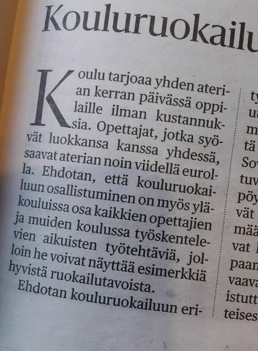 Opettajallakin tulee olla oikeus rentouttavaan ruokataukoon sekä oikeuteen viettää se missä tahtoo.