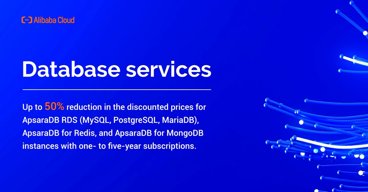 Explore the unbeatable offers from Alibaba Cloud #SpringLaunch! Enjoy up to 50% off on #AlibabaCloud #Database services like ApsaraDB RDS, ApsaraDB for Redis & ApsaraDB for MongoDB. Wait no more! Accelerate your transformation journey with Alibaba Cloud.

#NextBigThing