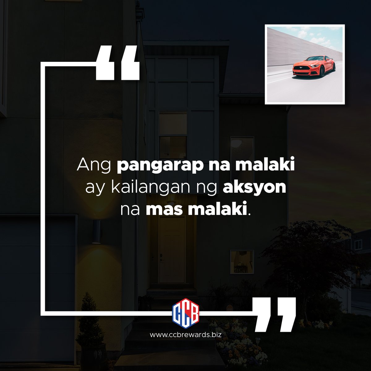 ccbrewards's tweet photo. "Ang pangarap na malaki ay kailangan ng aksyon na mas malaki."

#ccb #cashback #ccbglobalrewards https://t.co/osZNdKvVDR