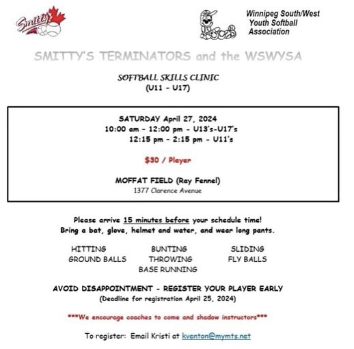 We’re hosting camps on April 27 and 28!! I’ll be leading the pitching clinic and will be helping out all weekend with my teammates! Sign up soon, spots are filling up!