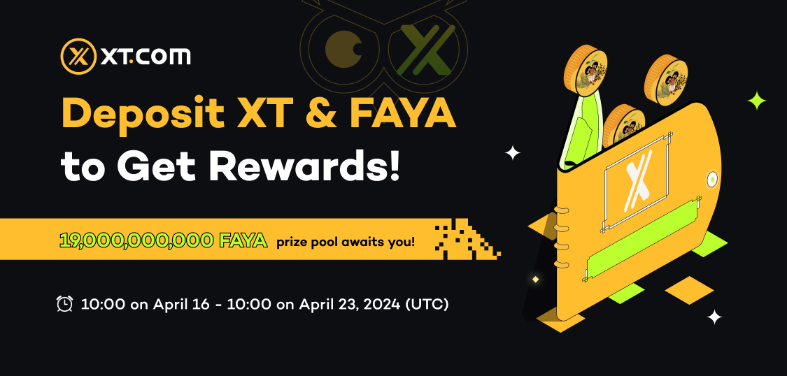 🔥 Deposit #XT & #FAYA and Share 19,000,000,000 $FAYA Prize Pool! 🎁 #Giveaway #Airdrop @fayawld ⏰ Activity Period: 10:00 on April 16 - 10:00 on April 23, 2024 (UTC) More details: 👇 xtsupport.zendesk.com/hc/en-us/artic…