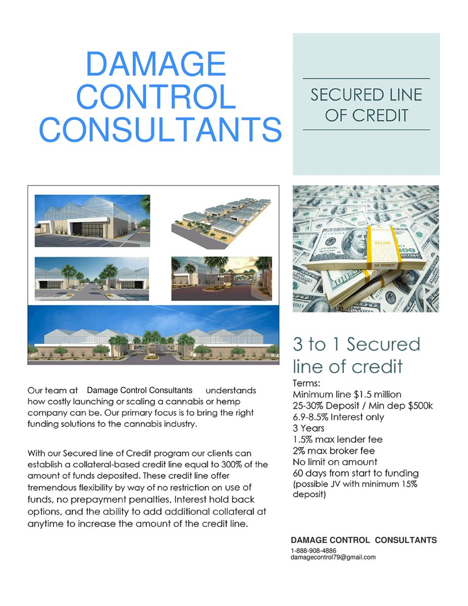DCCconsultants's tweet image. Apply now! 
Call 1-888-908-4886 or visit our website damagecontrolfunds.com for more information.

#CONSTRUCTIONFINANCING #equipmentfinancing #securelineofcredit