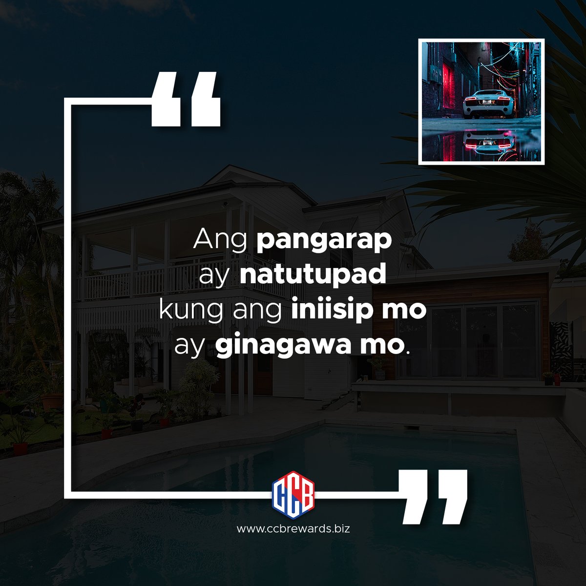 ccbrewards's tweet photo. "Ang pangarap ay natutupad kung ang iniisip mo ay ginagawa mo."

#ccb #cashback #ccbglobalrewards https://t.co/Q4dW0QNxZP