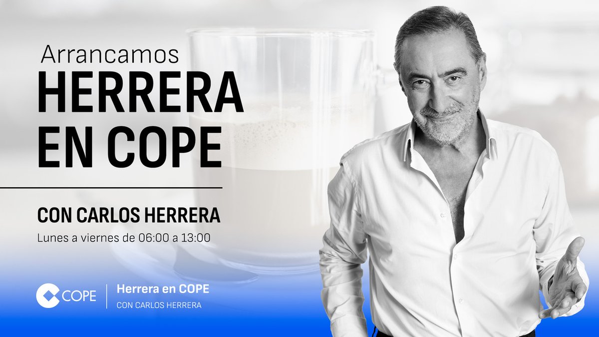 📅¡Comenzamos semana ! 🎙Arranca 'Herrera en COPE' con toda la información, el análisis y el mejor entretenimiento hasta las 13h. 🎧¡Escúchalo aquí!👇 ➡cope.es/directos/net1