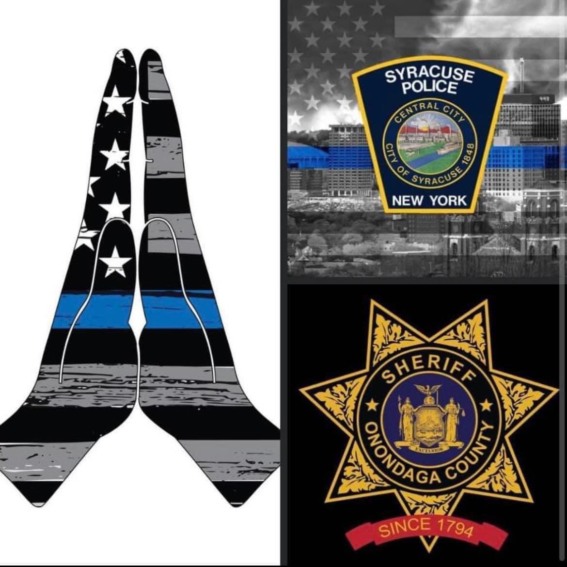FoxSportsSyr's tweet photo. Confirmed: Two law enforcement officers shot and killed tonight in the town of Salina. Thinking of our brave men and women who put their lives on the line everyday for our safety. Your courage is never overlooked. https://t.co/DfNrg6zP4v