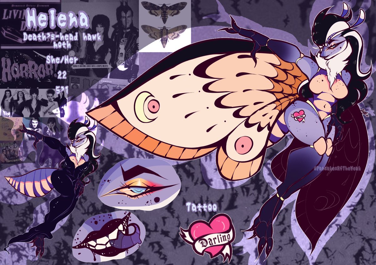 EVERYONE SAY HELLLOOOOO HELENA!!! This pretty morbid lil thing is one of my newest ocs! She's based entirely off my adoration for 1950s horror, horror punk/psychobilly, and is inspired by goth QUEENS!!!

 She's on her way to drink expensive wine on a luxurious goth couch now!