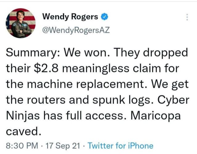 Orly_licious's tweet photo. @TheRealThelmaJ1 @KariLake Wendy Rogers is famous for keen technical knowledge. During AZ #CyberNinjas' #Fraudit, Wendy followed in the tiny footsteps of Jordan "Spunky" Conradson from Gateway House of Boys &amp; Pundits. She also called Splunk Logs: "SPUNK LOGS". Not sure if she's Wendy "Spunky" Rogers now. https://t.co/54G8DV4ISJ