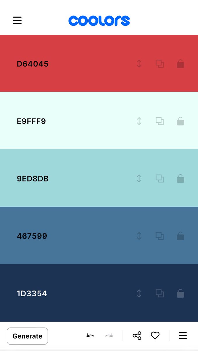 meiiyume's tweet image. ขออนุญาตแนะนำเพิ่มเติมค่ะะ เว็บนี้ก็ดีมากๆๆ Coolers coolors.co กดแรนด้อมพาเล็ตได้เลย ล็อคสีที่ชอบไว้ได้ หรือพาเล็ตสำเร็จรูปก็มี มีแนะนำสี color harmony จากสีที่เราเลือก (นี่ว่า Flexible กว่าตัว Color Supply) สำหรับสาย uxui อย่างเราเอาไว้เช็คคอนทราสของสีด้วยค่ะ