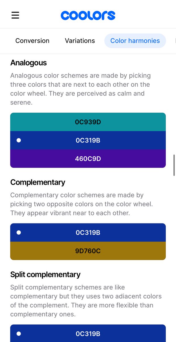 meiiyume's tweet image. ขออนุญาตแนะนำเพิ่มเติมค่ะะ เว็บนี้ก็ดีมากๆๆ Coolers coolors.co กดแรนด้อมพาเล็ตได้เลย ล็อคสีที่ชอบไว้ได้ หรือพาเล็ตสำเร็จรูปก็มี มีแนะนำสี color harmony จากสีที่เราเลือก (นี่ว่า Flexible กว่าตัว Color Supply) สำหรับสาย uxui อย่างเราเอาไว้เช็คคอนทราสของสีด้วยค่ะ