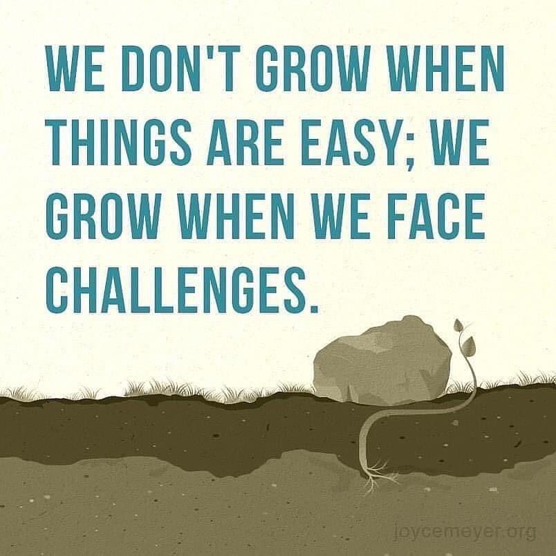 We don't grow when things are easy; we grow when we face challenges.