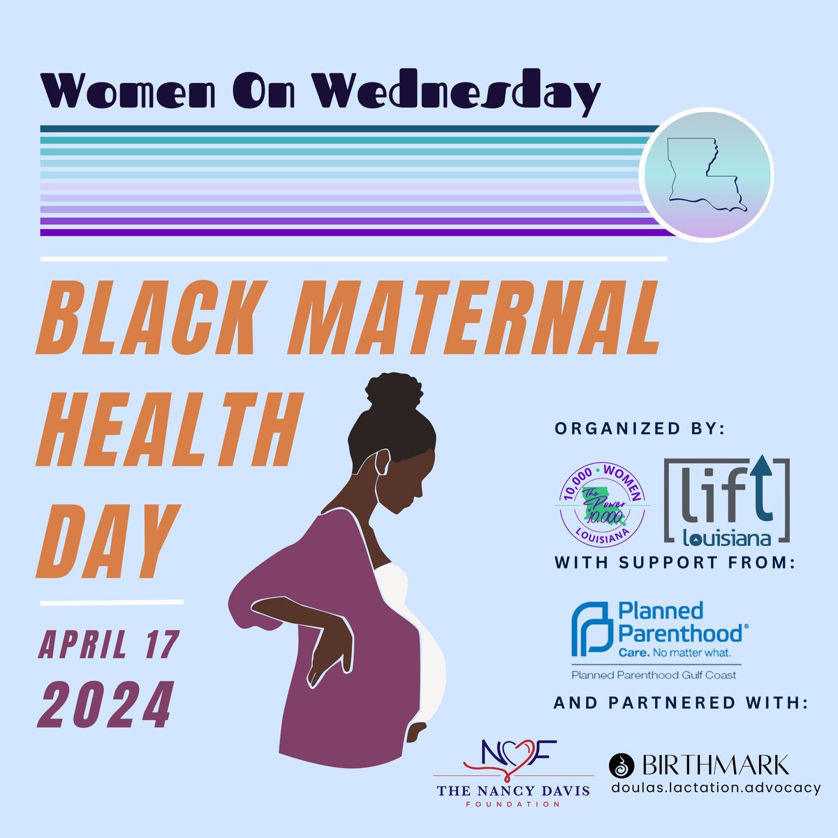 This week we invite you to Black Maternal Health Day! Women on Wednesdays is creating a network of citizens that are ready, willing and able to advocate for reproductive justice. process. Use the link below to register! eventbrite.com/e/women-on-wed…