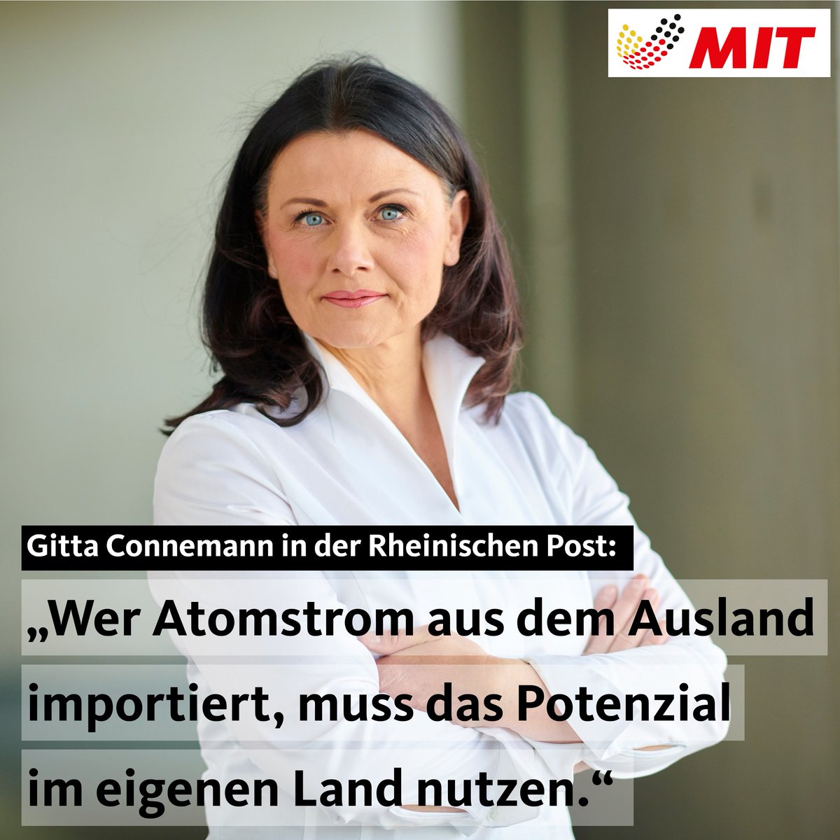 Vor einem Jahr wurden die letzten 3 🇩🇪 AKW runtergefahren. Wir fordern, dass 🇩🇪 zur Kernkraft zurückkehrt. MIT-Chefin @gitta_connemann sagt dazu der @RheinischePost: „Wer Atomstrom aus dem Ausland importiert, muss das Potenzial im eigenen Land nutzen.“ 👉 rp-online.de/politik/deutsc…