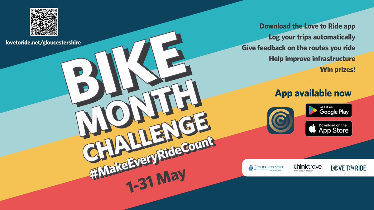 🎉 Get ready to pedal your way through the month of May with @LovetoRide_ Bike Month! Share your cycling adventures, connect with fellow riders, and discover new routes across Gloucestershire. Let's roll! Sign up orlo.uk/7fxtf 🚴‍♀️ #BikeMonth #Gloucestershire