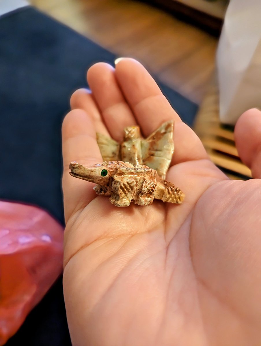 Also in Jim Thorpe, I picked up this bat buddy and his friend (they're soapstone carvings) because he has a little chip in his wing and I wanted to give him a home-