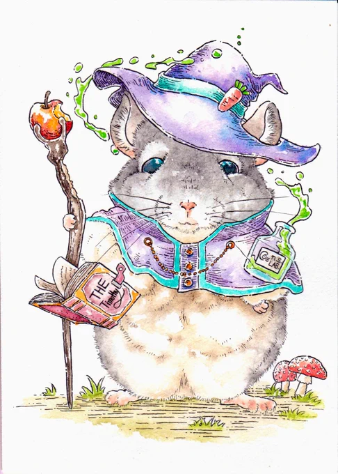チンチラの魔法使い✩.*˚ #水彩  #チンチラ 