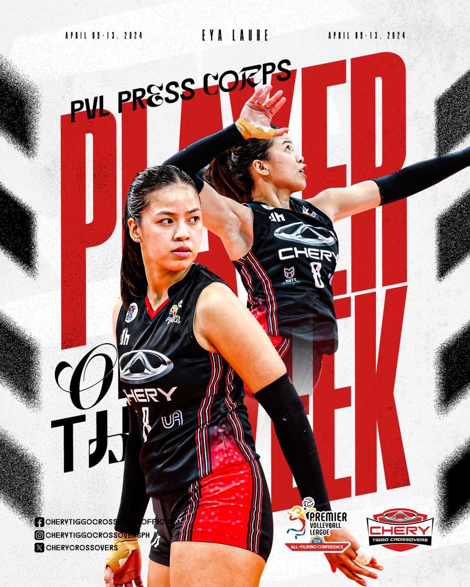 SLAY-er of the Week 💅 Our very own Eya Laure was named the latest PVL Press Corps Player of the Week following the CHERY fam’s huge sweep of Cignal! #EngineStartCHERY #CHERYAarangkadaNa #CHERYonTOP #PVL2024