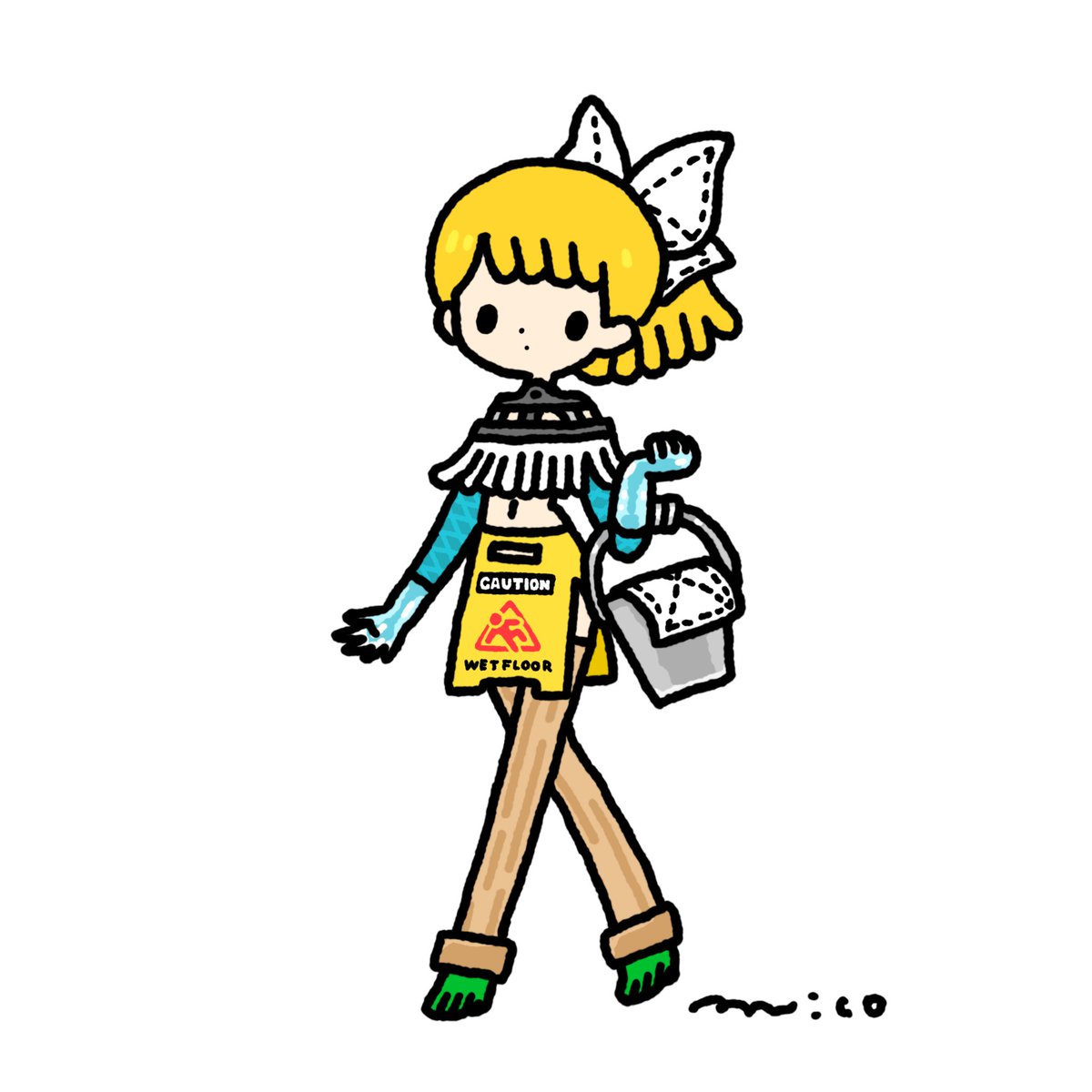 「Cleaning #今日は何の日 #清掃デー 」|paricoのイラスト