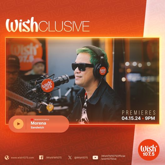 Catch the Wishclusive premiere of @subsandwich's latest single 'Morena' drops tonight on @wish1075  YouTube channel, 9PM!